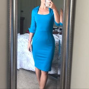 Turquoise Square Neckline Professional Dress | Never Worn | Size Small